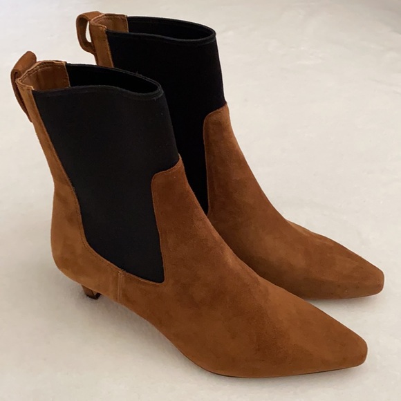 J. Crew | 2023 Stevie Pull-On Boots Suede Rich Toffee/Black BT870 (7.5) - Picture 13 of 13